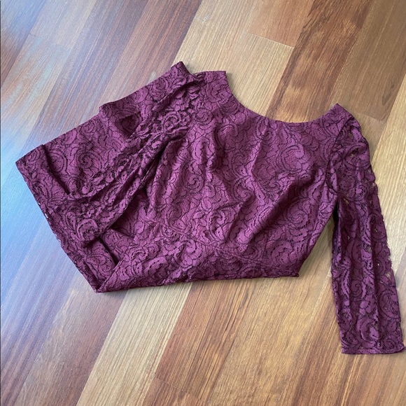 Jcrew burgundy lace dress, low back. NWT! - Picture 8 of 11